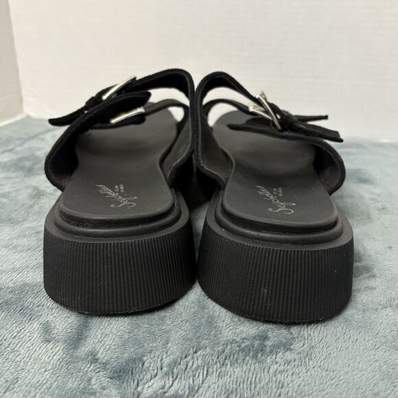 Seychelles Buckle Platform Sandals Women’s Sz 8 Black Anthropologie - Picture 3 of 8